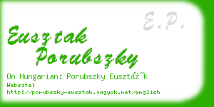 eusztak porubszky business card